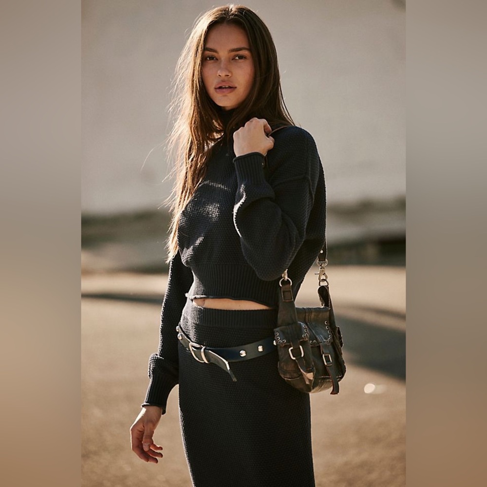 Free People Hailee Sweater Skirt Set (navy)